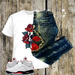 SOLD - Mᴇɴ's Gᴏʟᴅᴇɴ Dᴇɴɪᴍ Dɪsᴛʀᴇssᴇᴅ Rᴏsᴇs Aɴᴋʟᴇ Zɪᴘ Jᴇᴀɴs